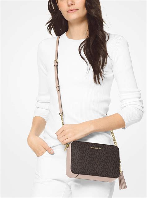 michael kors ginny medium logo crossbody bag white|Ginny Medium Logo Crossbody Bag .